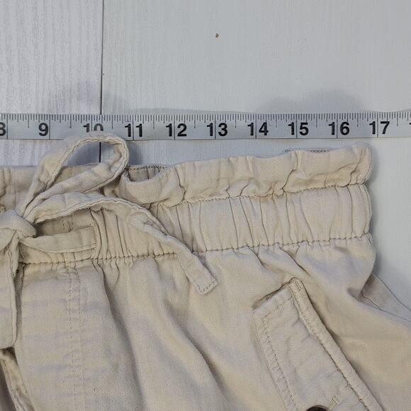 LOFT Pull On Pants Women’s Large Beige Paperbag Waist Casual Lightweight Cotton - Picture 6 of 16